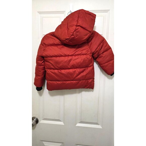 Michael Kors Kids Orange Puffer Jacket Hood & Zip Closure Size 4T Polyester Line - Picture 3 of 7